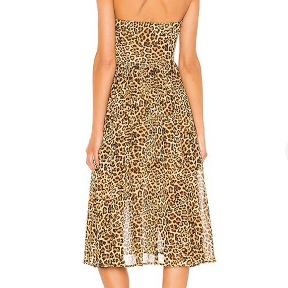 NWOT Lovers + Friends Cheetah Print Marcus Strapless Midi Dress Size S - Picture 2 of 9